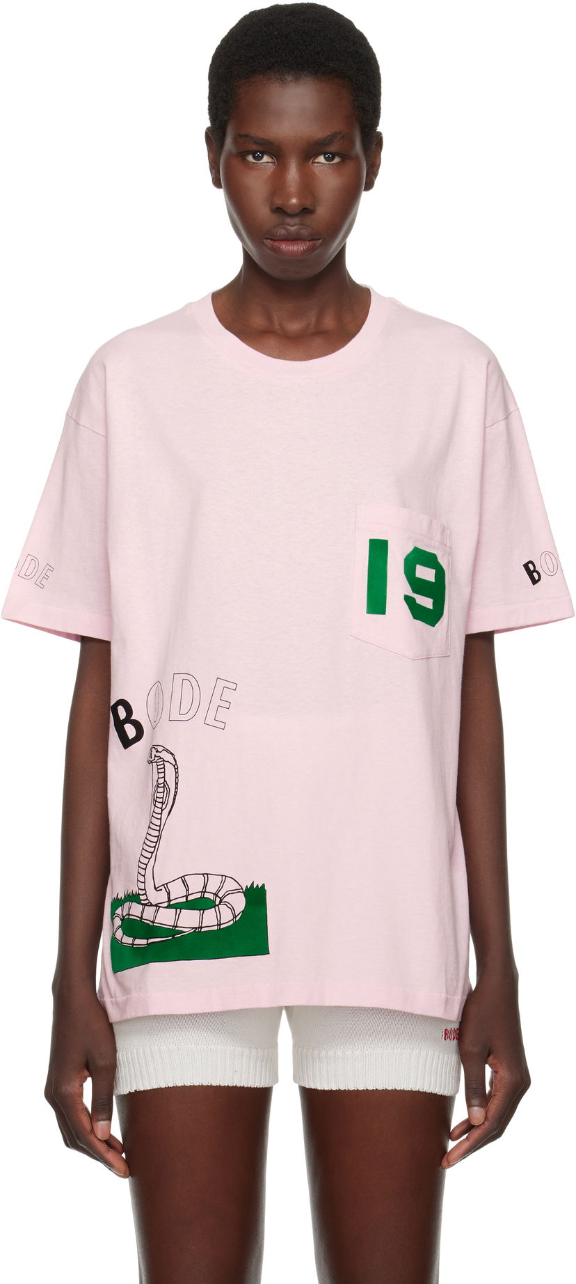 T-paita Bode Bode Cobra Graphic T-Shirt Vaaleanpunainen | MRS25CS010