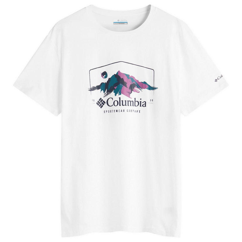 T-paita Columbia Path Lake Graphic T-Shirt, Size Large Valkoinen | 1934814-109