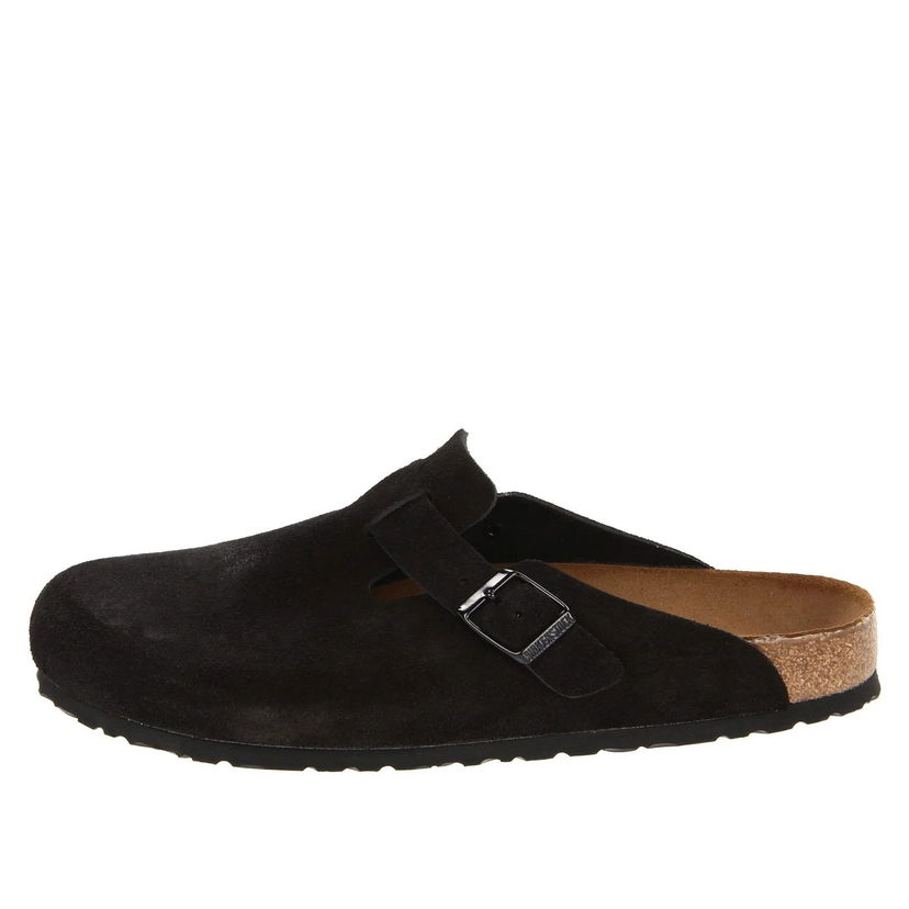 Tennarit ja kengät Birkenstock Boston Soft Footbed Suede Narrow Fit Sandals Musta | 0660473