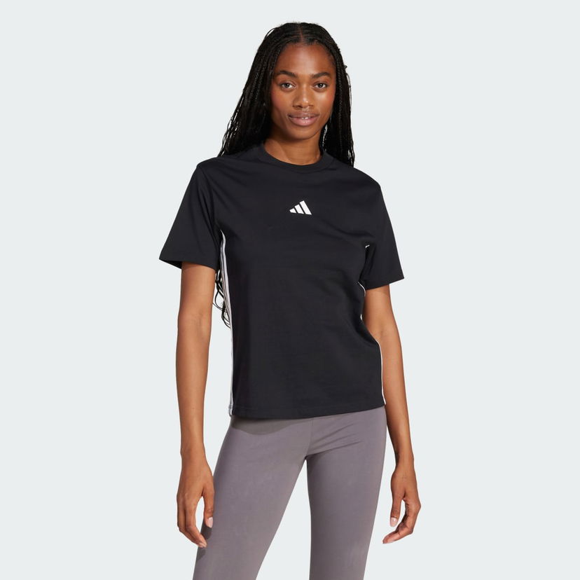 T-paita adidas Performance Cotton T-Shirt With 3 Stripes Musta | JD0846