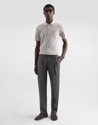 Housut Dolce & Gabbana Dolce & Gabbana Washed Linen Canvas Trousers Harmaa | GP06JTFU4MFN0701, 1