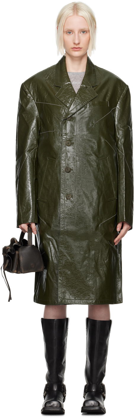 Takit Andersson Bell Green Mauer Faux-Leather Coat Vihreä | awa637m