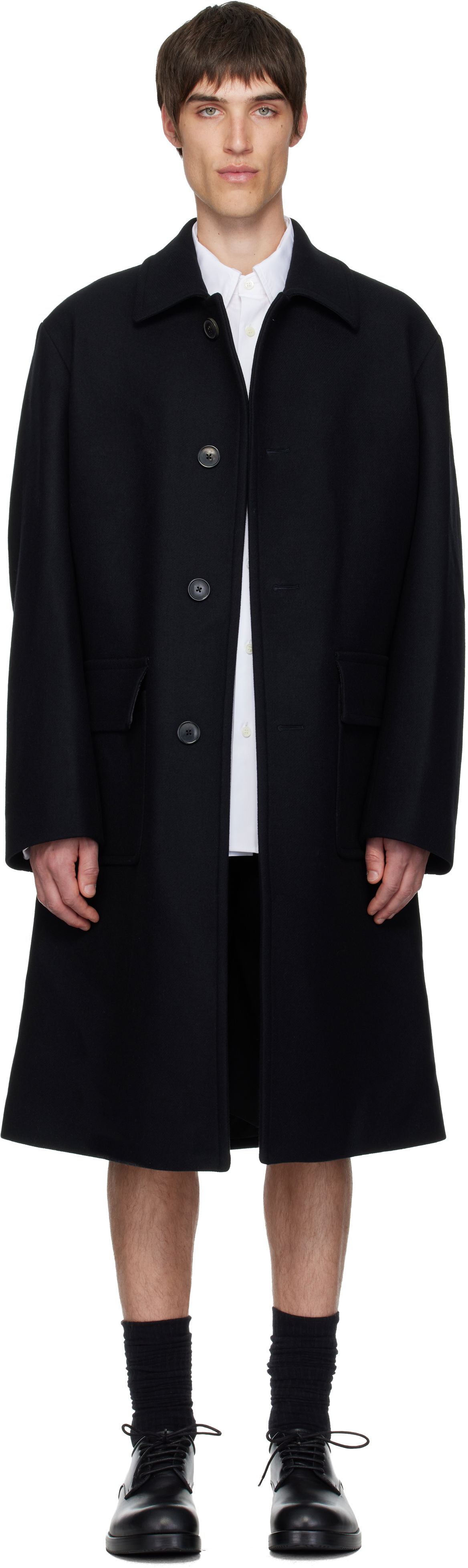 Takit Dries Van Noten Dries Van Noten Wool Coat Musta | 252-020209-2216, 0