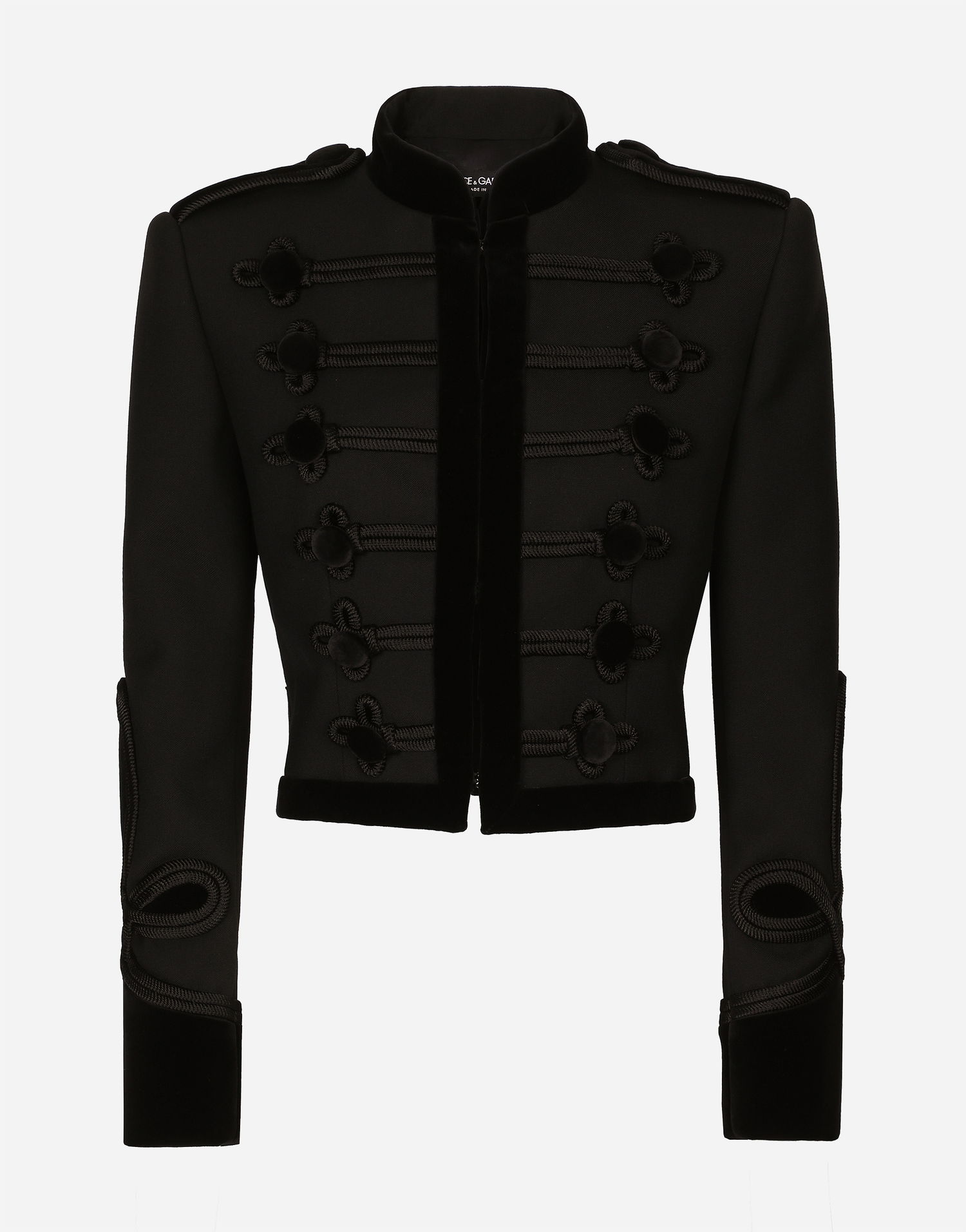 Takki Dolce & Gabbana Dolce & Gabbana Double Wool Gabardine Tailcoat With Epaulets Musta | F27CRTFU272N0000, 0