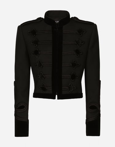 Takki Dolce & Gabbana Dolce & Gabbana Double Wool Gabardine Tailcoat With Epaulets Musta | F27CRTFU272N0000, 0