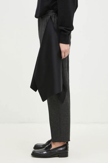 Housut UNDERCOVER High Waist Pants With Attached Skirt Overlay Harmaa | UC2D1505, 1