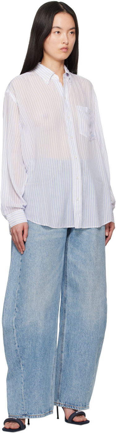 Paita Alexander Wang Alexander Wang Oversize Silk Chiffon Shirt Valkoinen | 1WC2251012, 3