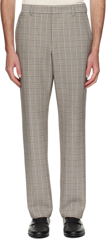 Housut BOSS BOSS Relaxed-Fit Checked Stretch Trousers Ruskea | 50546061, 0