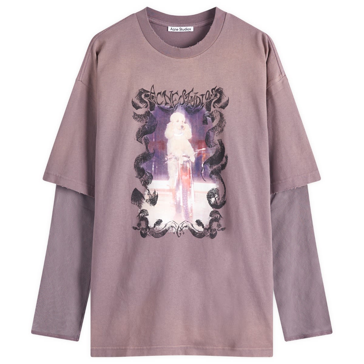 T-paita Acne Studios Acne Studios Edra Double Layer Poodle T-Shirt, Size L Violetti | AL0454-CJD, 0