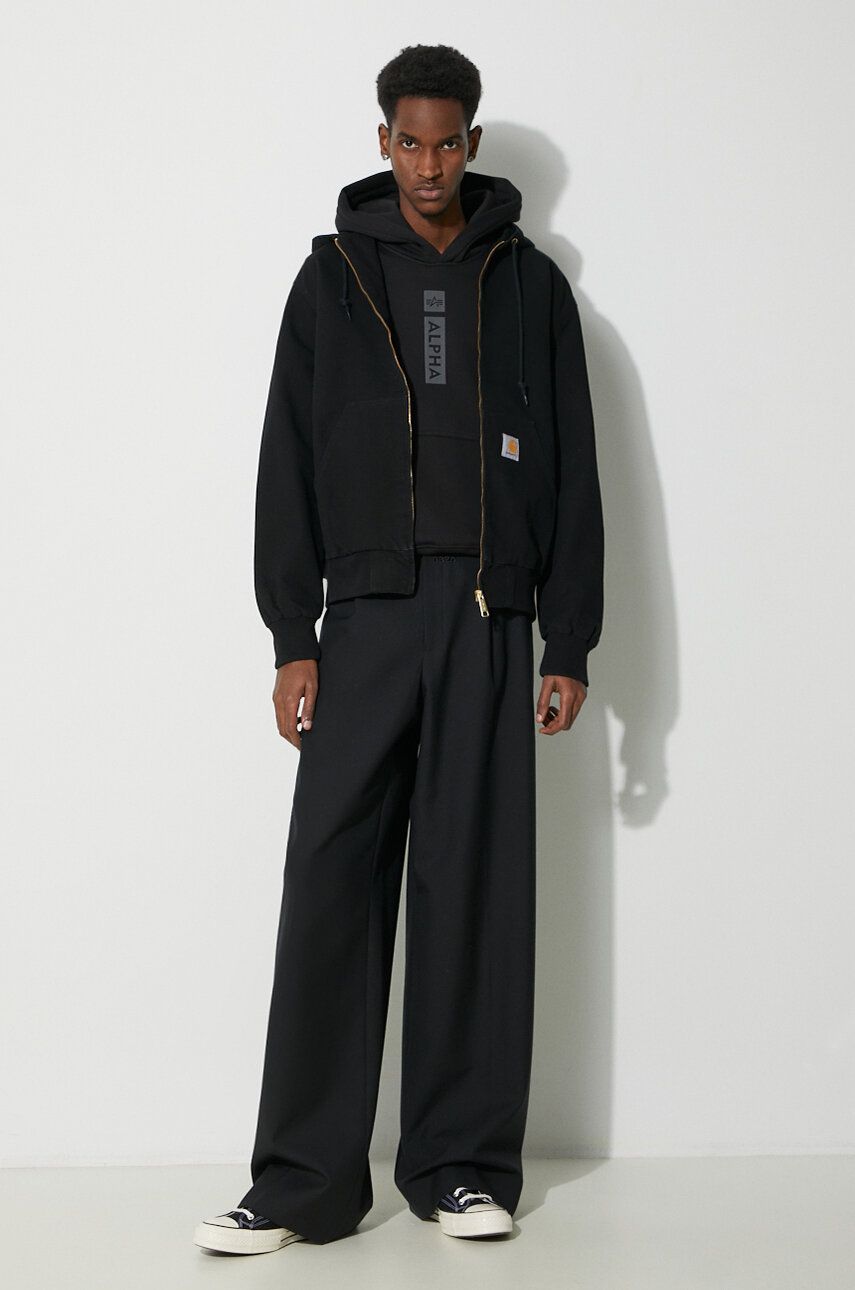 Huppari Alpha Industries Hoodie With Print Musta | 146338, 1