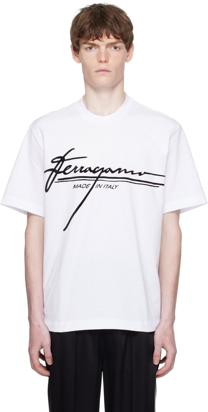 T-paita FERRAGAMO Ferragamo Signature Crew Neck T-Shirt Valkoinen | 786470
