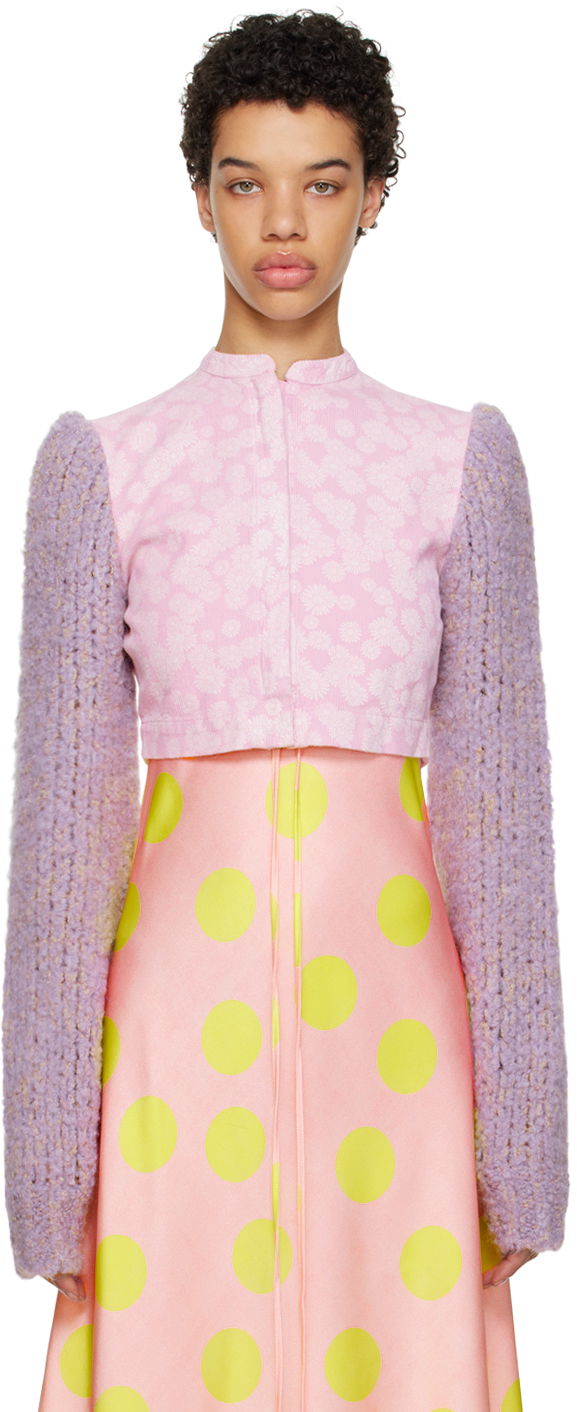 Mekko ERL ERL Floral Cropped Jacket Vaaleanpunainen | ERL06J103