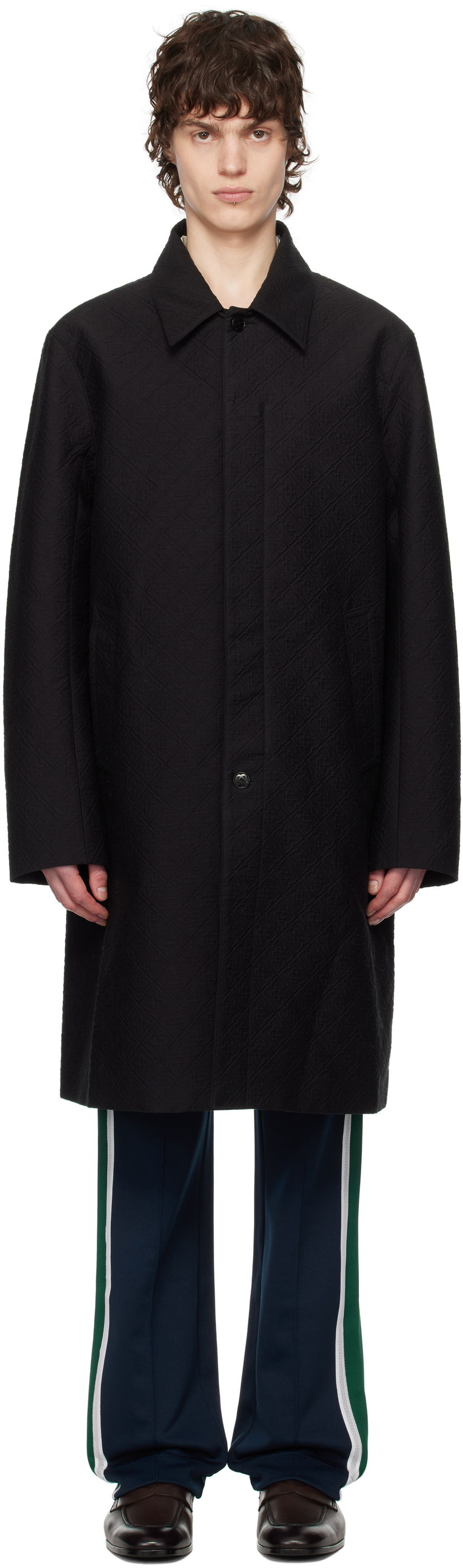 Sadetakki Casablanca Casablanca Jacquard Car Coat Musta | MPS25-OT-163-01