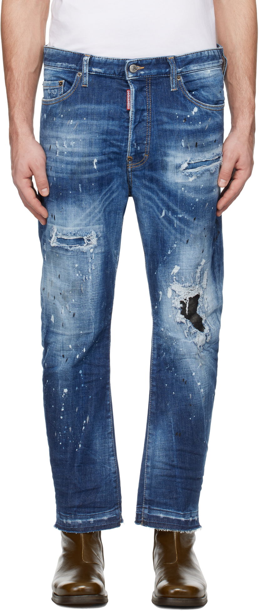 Jeans DSQUARED2 Dsquared2 Medium Ripped Wash Bro Jeans Sininen | S74LB1634_S30872