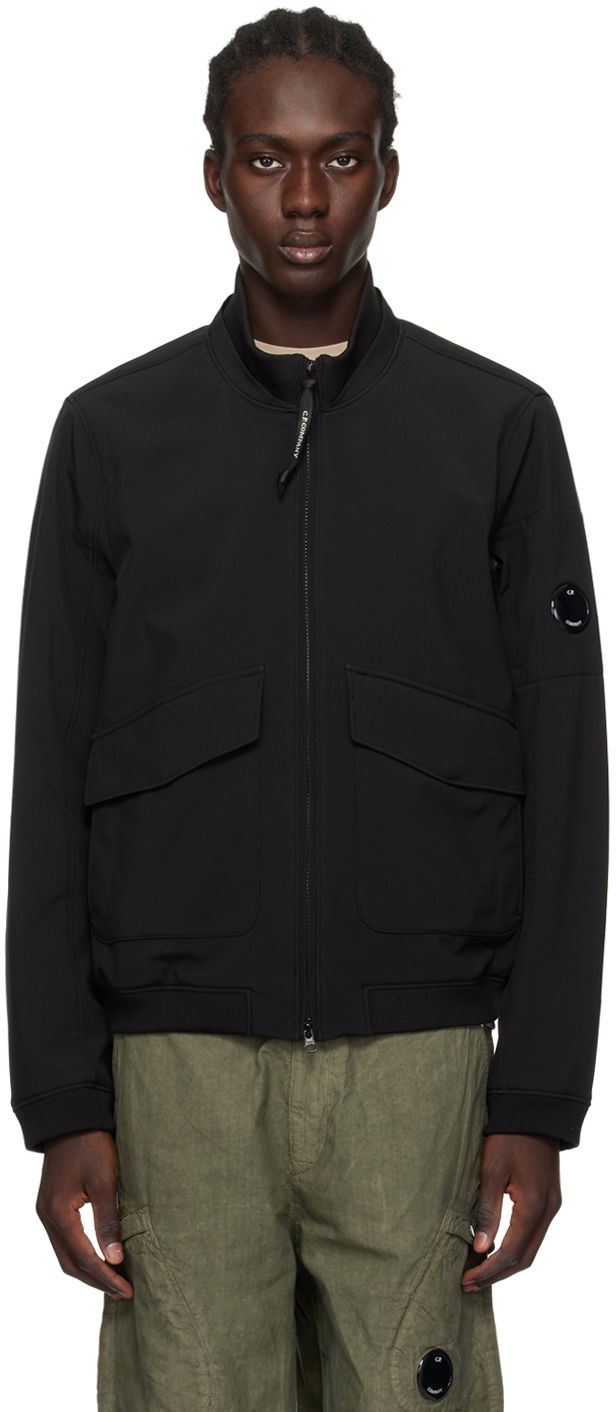 Bomber-takki C.P. Company Stand Collar Bomber Jacket Musta | 15CMOW011A-006097A, 0