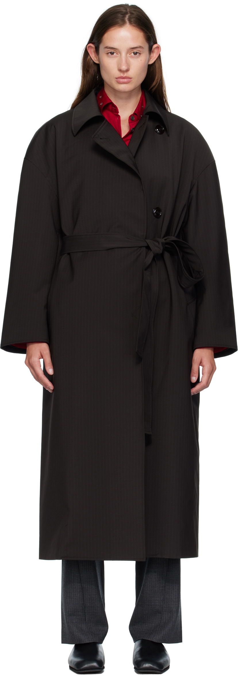 Takit OUR LEGACY OUR LEGACY Pinstripe Court Coat Musta | W4251CC