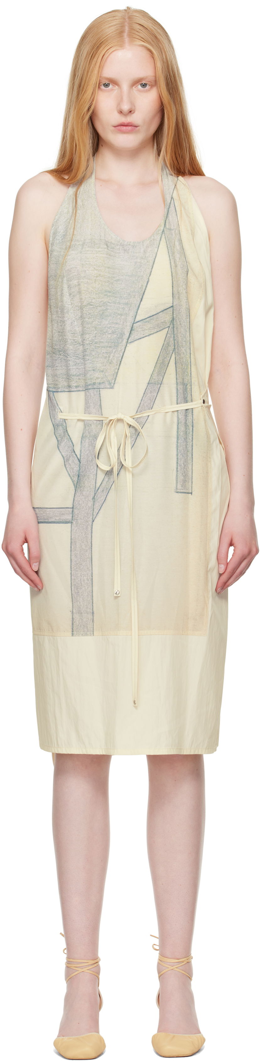 Mekko LEMAIRE Lemaire Philippe Weisbecker Apron Midi Dress Keltainen | DR1103 LF1414