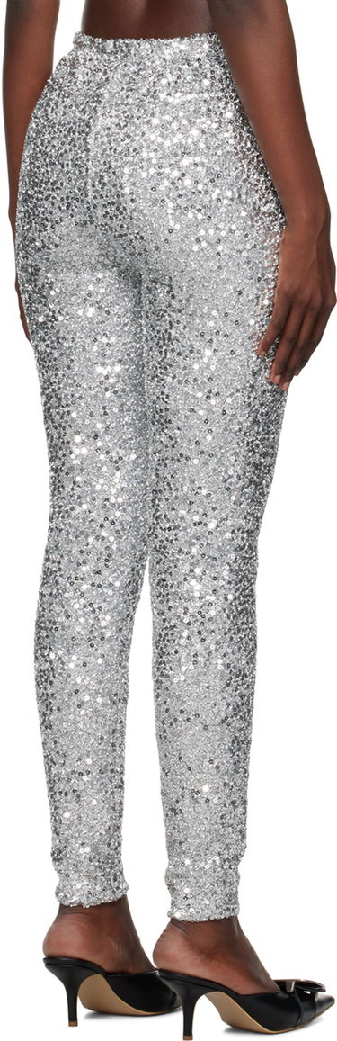 Leggingsit We11done We11done Sequined Leggings Metallinen | WD-LE3-23-246-W-SV, 2
