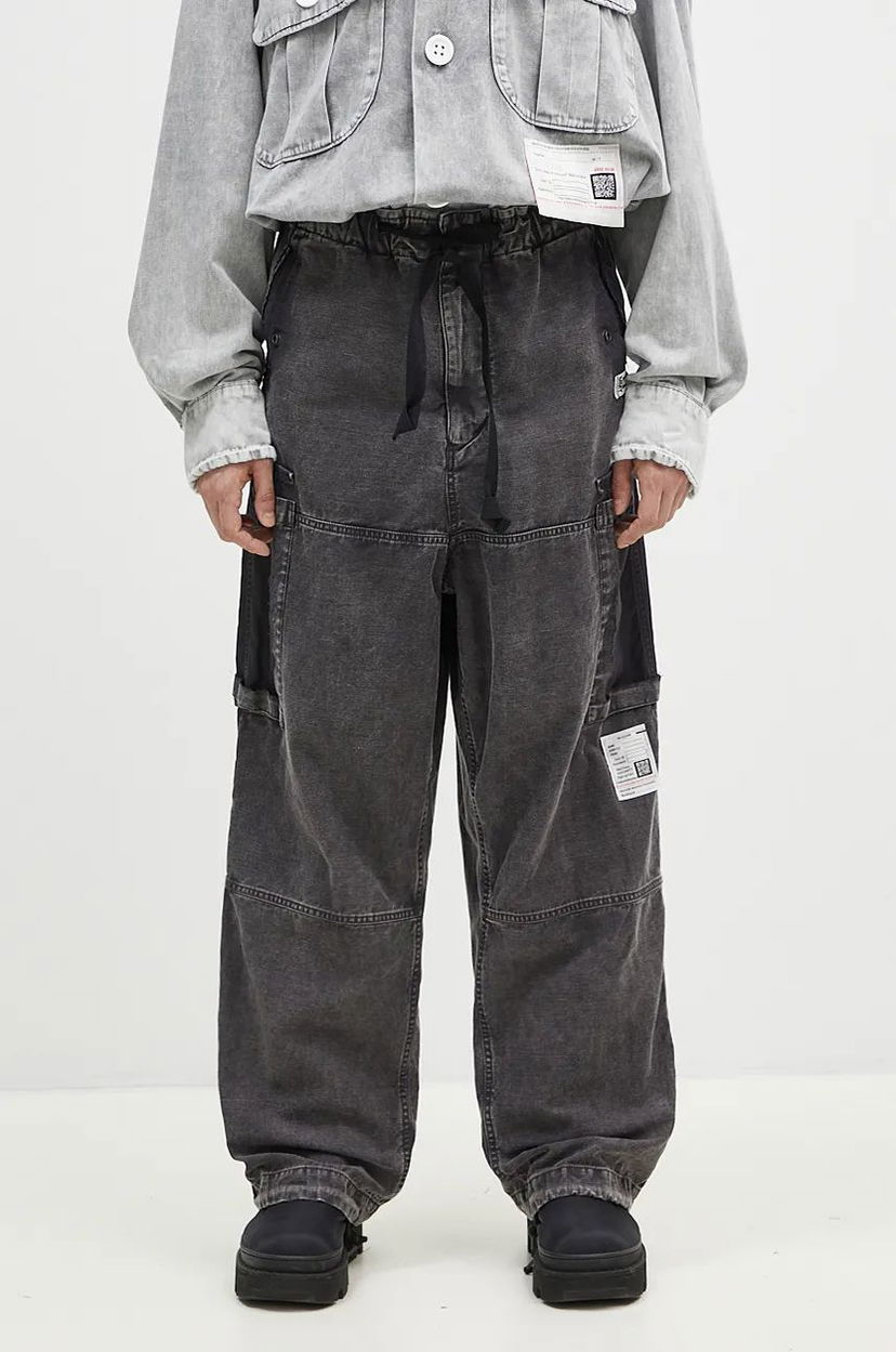 Cargo housut Maison MIHARA YASUHIRO Satin Cargo Pants Musta | J13PT171