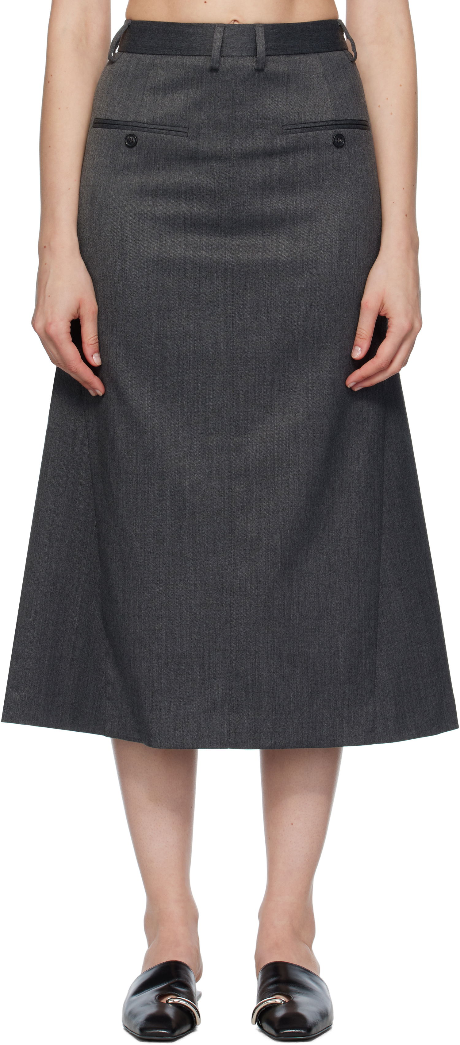 Hame Maison Margiela MM6 Maison Margiela Tailored Midi Skirt Harmaa | S52MI0021 S47848, 0