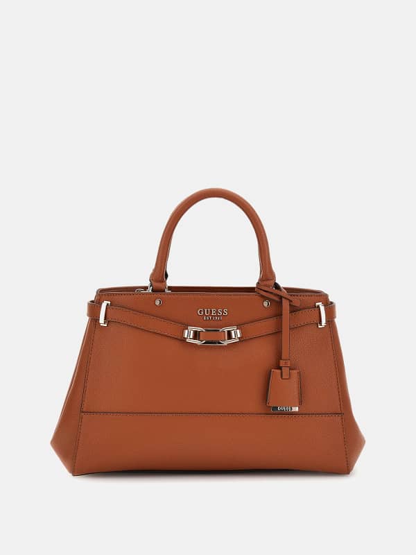 Käsilaukku GUESS Brown Structured Handbag Ruskea | HWBG9527060