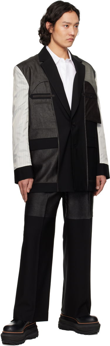 Takit Feng Chen Wang Feng Chen Wang Deconstruction Patchwork Blazer Musta | FUS19JK02, 3