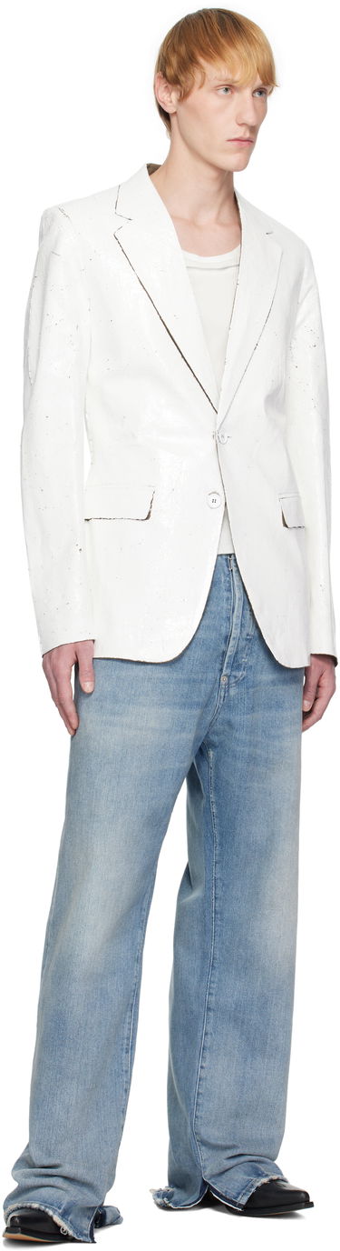 Takki Maison Margiela MM6 Maison Margiela Painted Blazer Valkoinen | SH2BN0010 M35437, 3