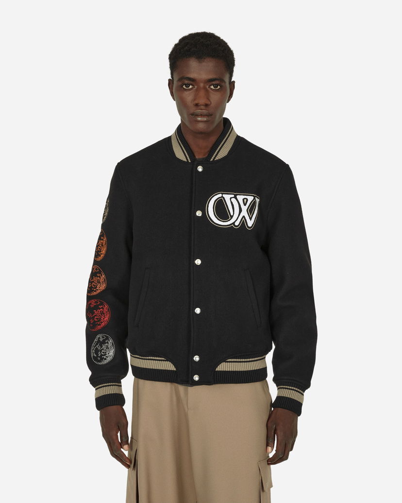 Bomber-takki Off-White Cryst Moon Phase Varsity Jacket Black Musta | OMEH053F23FAB002 1001