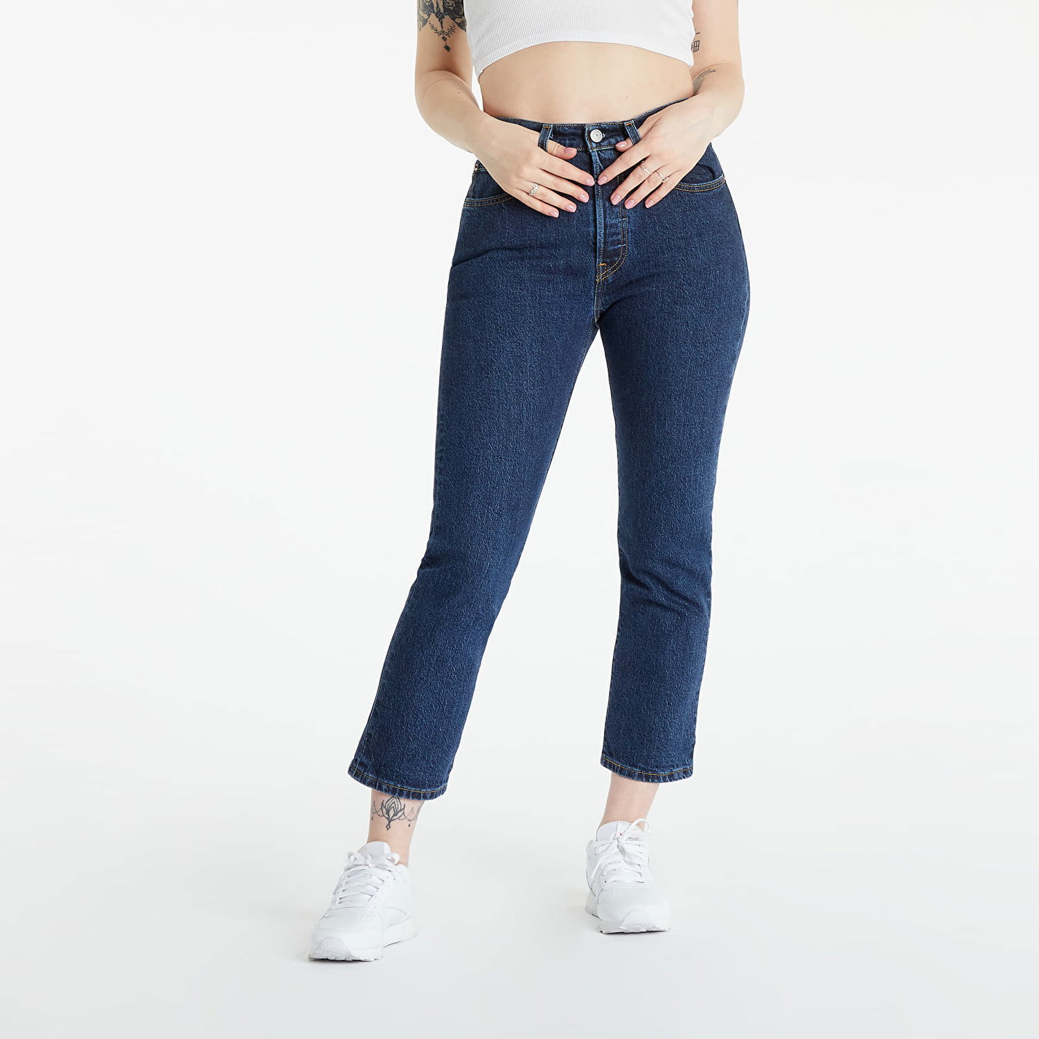 Jeans Levi's 501 Crop Salsa Stonewash Tummansininen | 36200-0179, 0