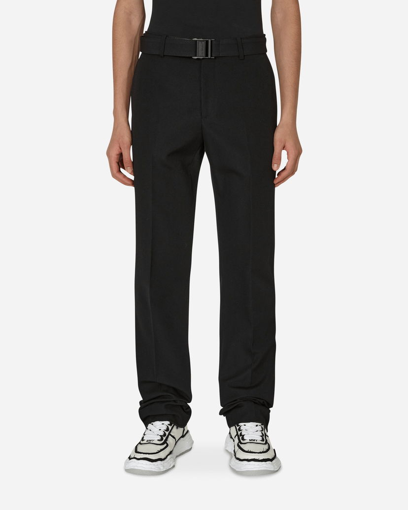 Housut Off-White Buckle Dry Wool Slim Pants Musta | OMCA214F22FAB002 1000