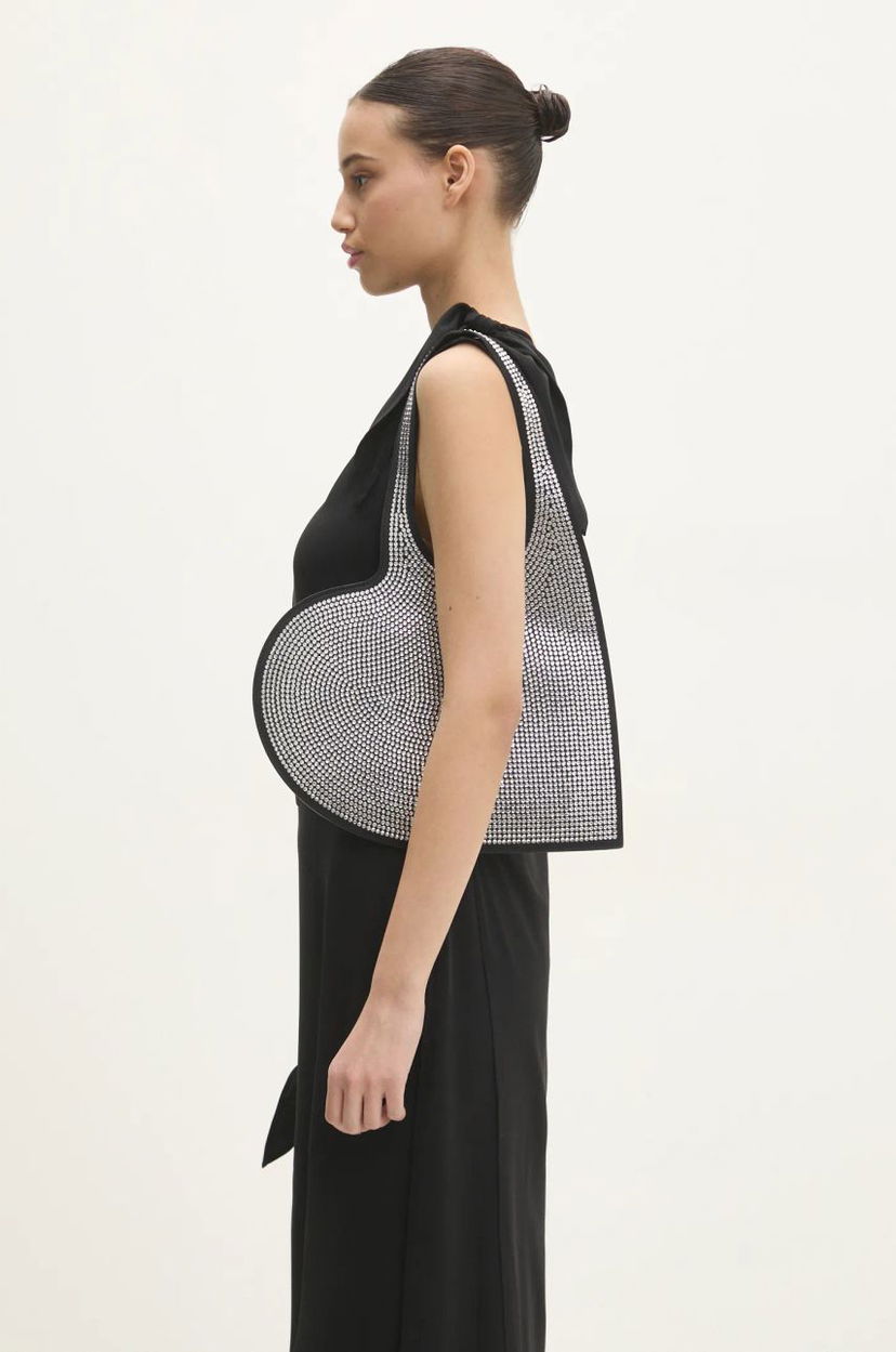 Olkalaukku Coperni Coperni Crystal-Embellished Mini Heart Tote Bag Metallinen | COPBA14BIS455