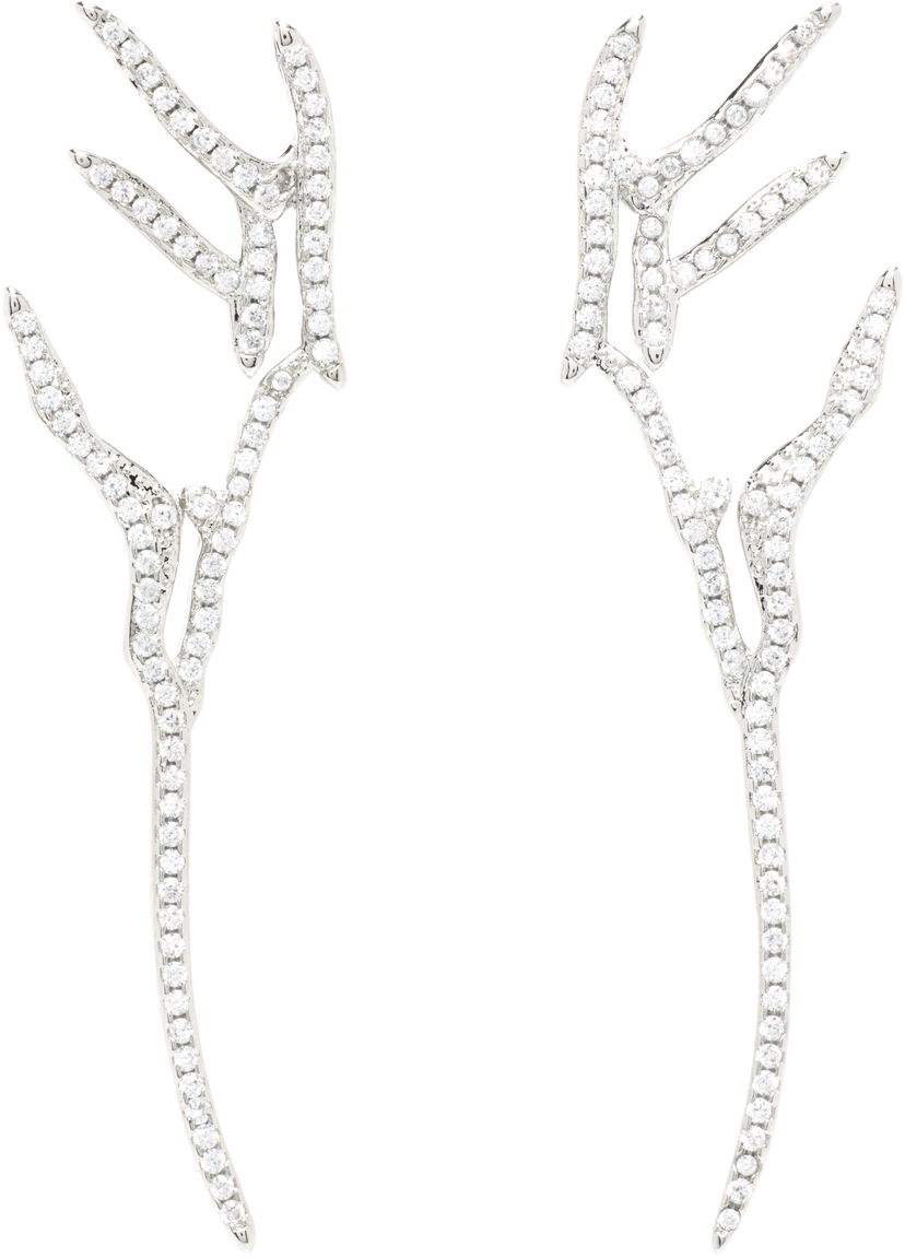 Korvakorut Collina Strada Collina Strada Crystal Wing Earrings Valkoinen | XX1096