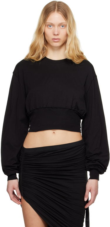 Villapaita Rick Owens Rick Owens DRKSHDW Hollywood Tatlin Cropped Sweatshirt Musta | DS01E3225 BHDB, 0