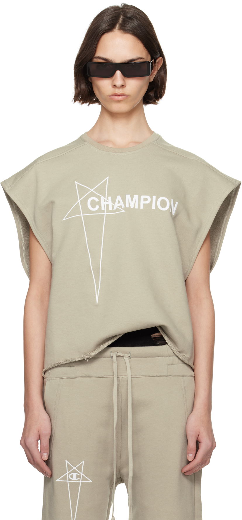 Tankkitoppi Rick Owens Rick Owens Champion Edition Micro Tatlin Tank Top Beige | CW01E1666 CHFE