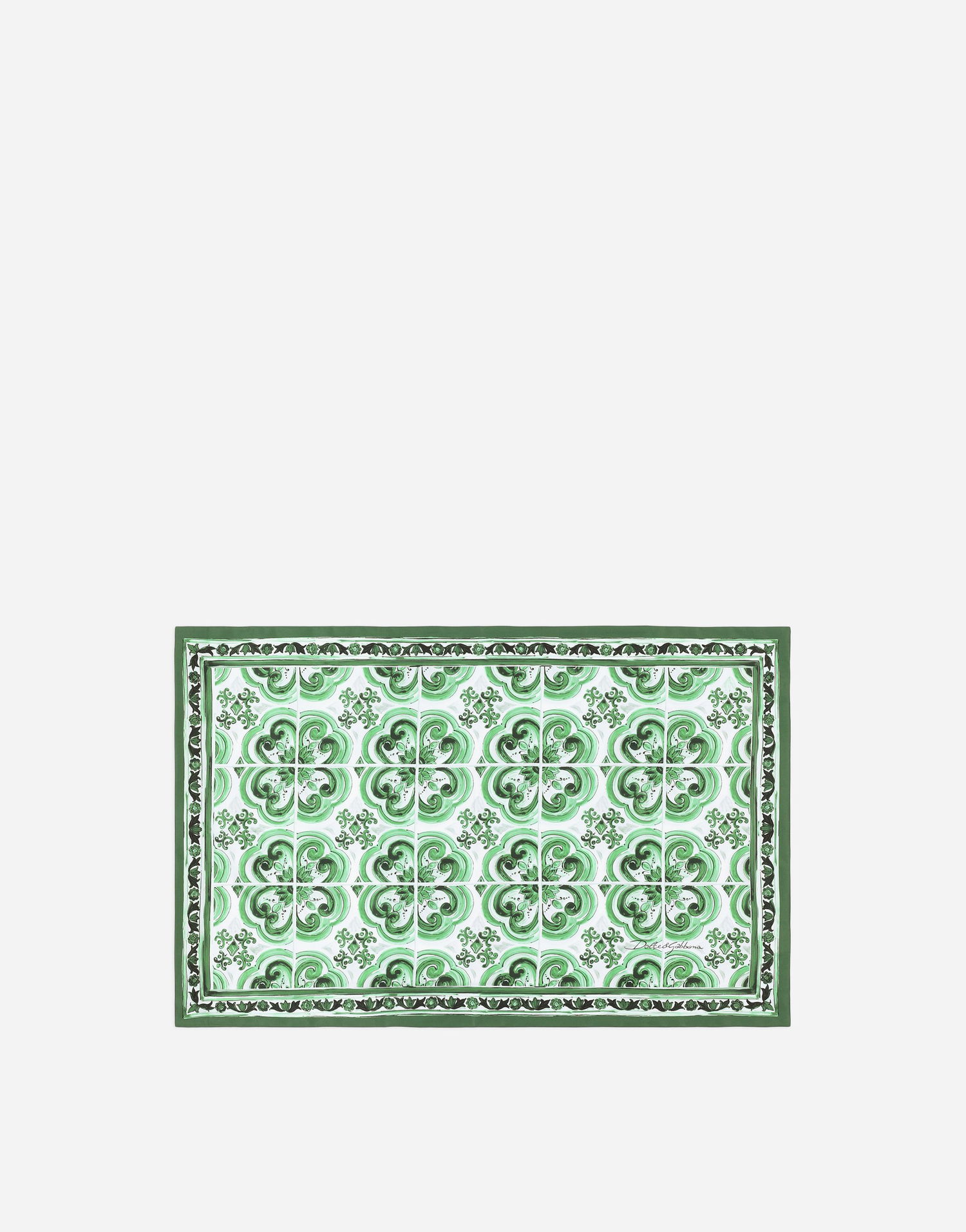 Asusteet Dolce & Gabbana Dolce & Gabbana Set of 2 Cotton Sateen Pillowcases with Green Tile Print Vihreä | TCES02TCAKFUV009, 0