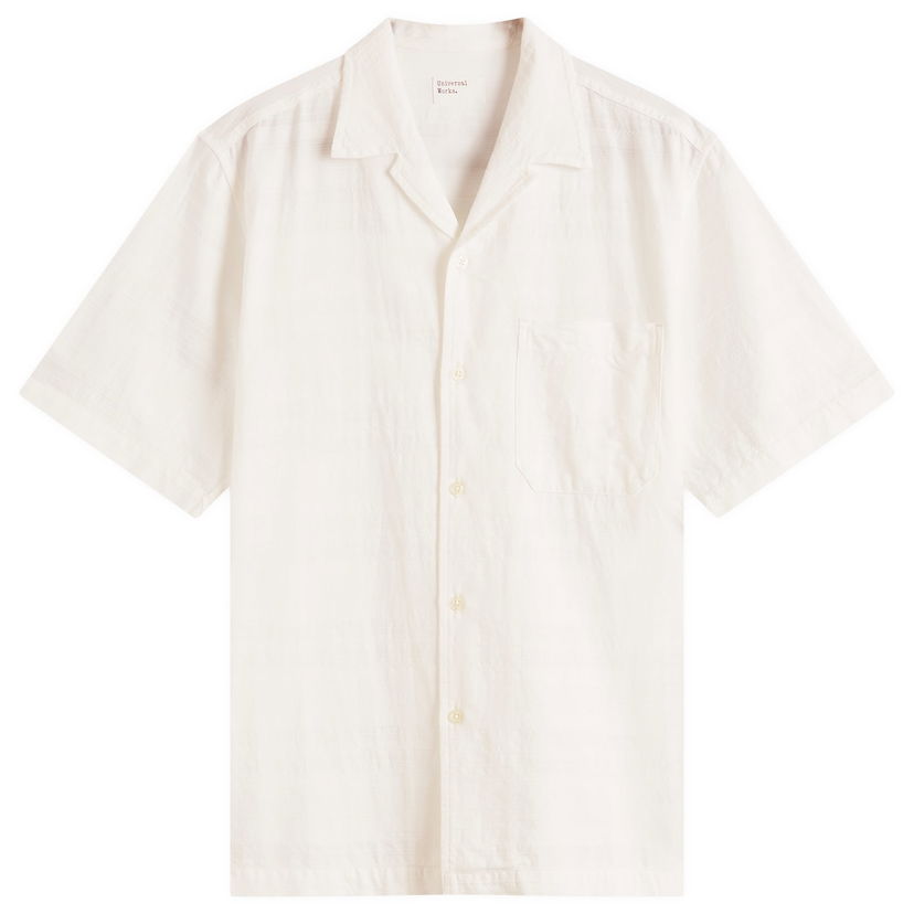 Paita Universal Works Universal Works Men's Self Stripe Minari Shirt, Size Large Valkoinen | P32044-ECR