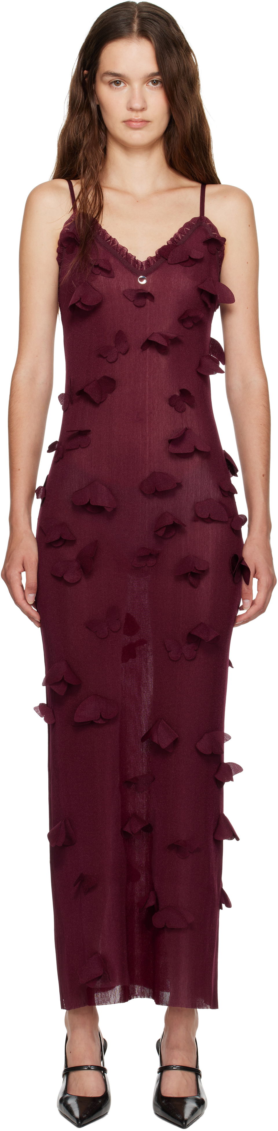 Mekko Coperni Coperni Butterflies Techno Midi Dress Burgundia | COPML166Y3015, 0