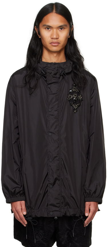 Tuulitakki Simone Rocha Simone Rocha Embellished Button Placket Parka Musta | 6105B 1067, 0