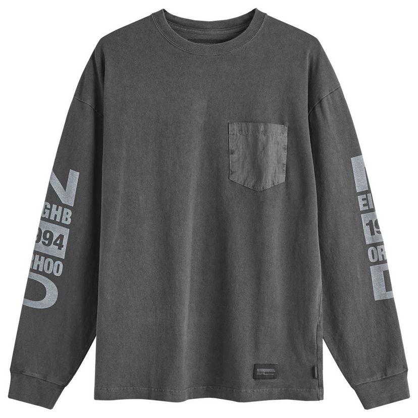 T-paita Neighborhood Long Sleeve T-Shirt Musta | 242UNNH-CSM03-BLK