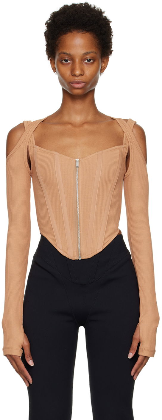 Tankkitoppi Dion Lee Cutout Long Sleeve Top Beige | A3570F22