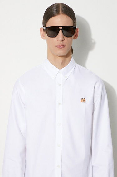 Paita MAISON KITSUNÉ Maison Kitsuné Mini Fox Head Classic BD Shirt - Regular Fit Button-Down Valkoinen | MM00413WC2010, 4