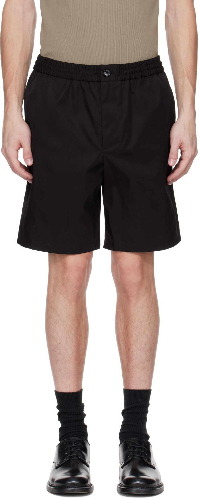Shortsit AMI AMI Paris Twill Shorts Musta | HSO304.PA0007