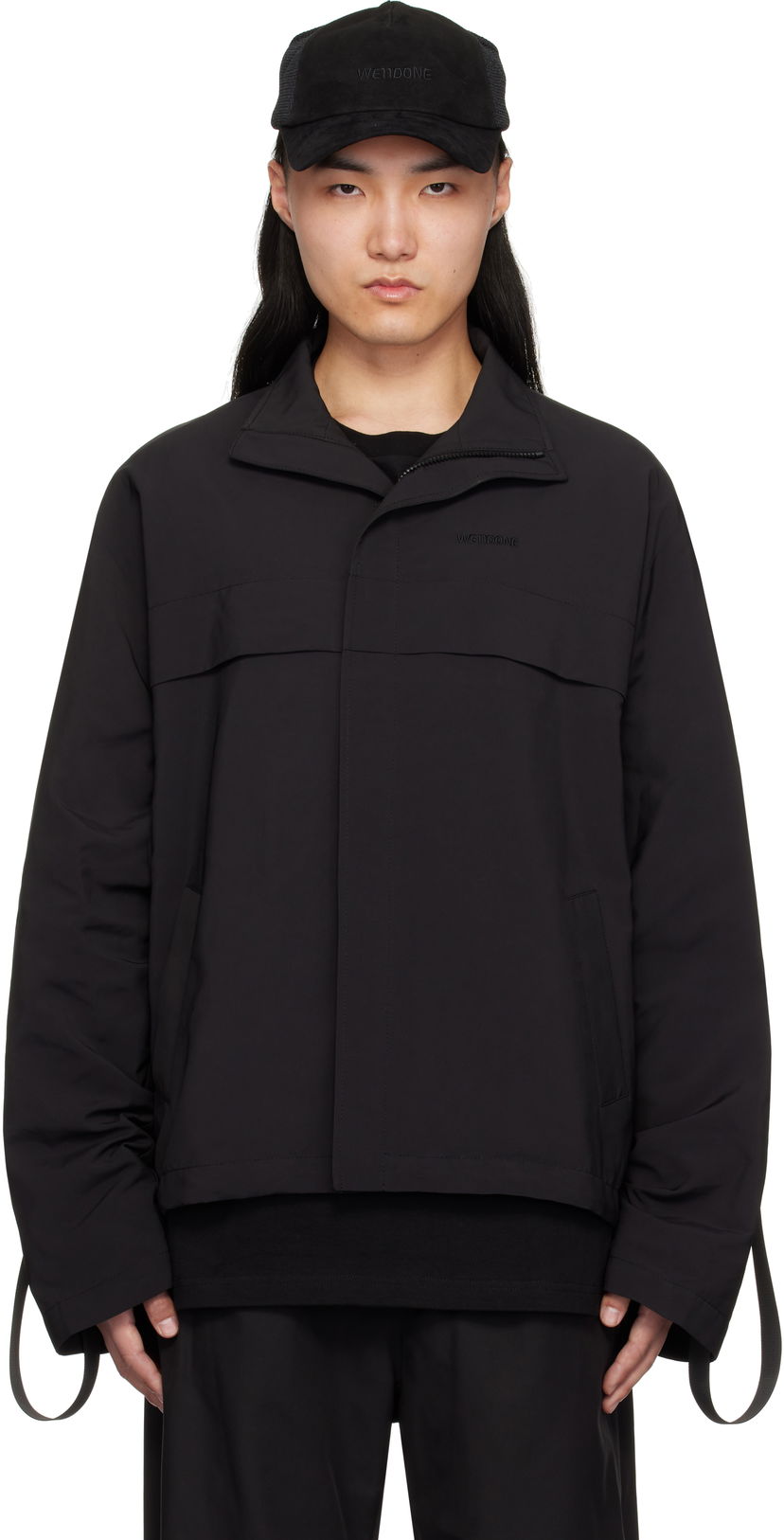 Tuulitakki We11done We11done Strapped Windbreaker Jacket Musta | WD-JP0-25-004-M-BK