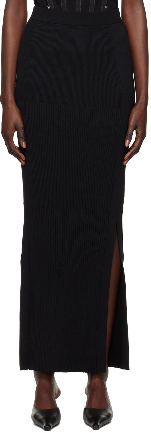 Hame Dion Lee Gradient Rib Maxi Skirt Musta | A7660R23
