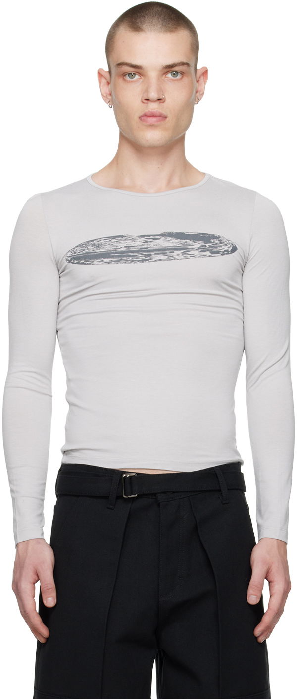 T-paita Serapis Printed Long Sleeve T-Shirt Harmaa | FW22_VT_1