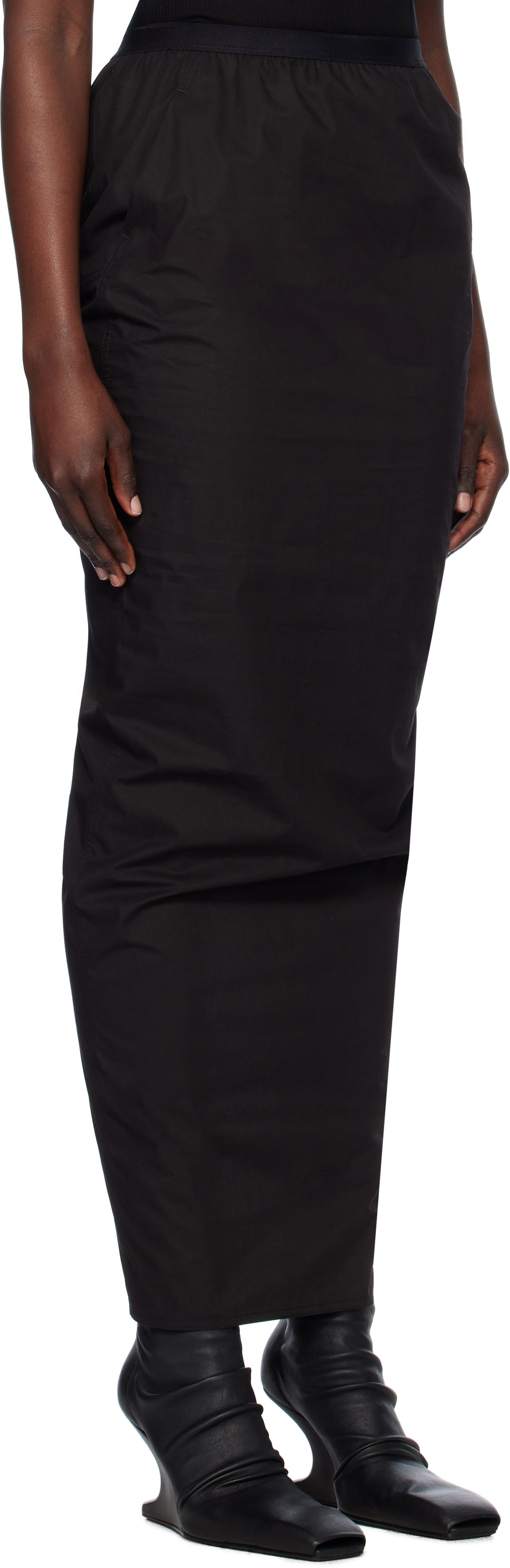 Hame Rick Owens Rick Owens Hollywood Soft Pillar Maxi Skirt Musta | RP01E7331 P, 1