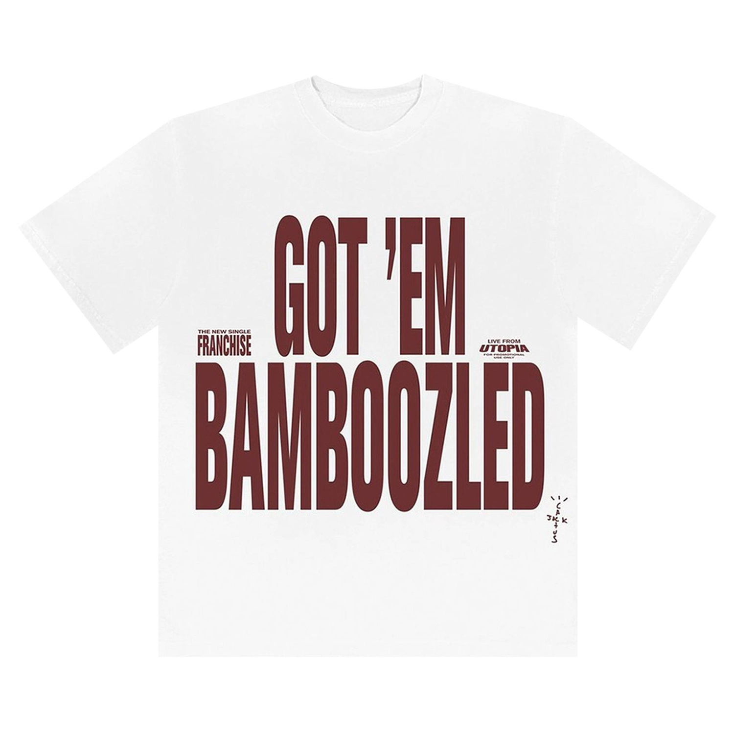 T-paita Cactus Jack by Travis Scott Get Em Bamboozled Franchise Short-Sleeve T-Shirt Valkoinen | CJMF SS02 WHIT, 1