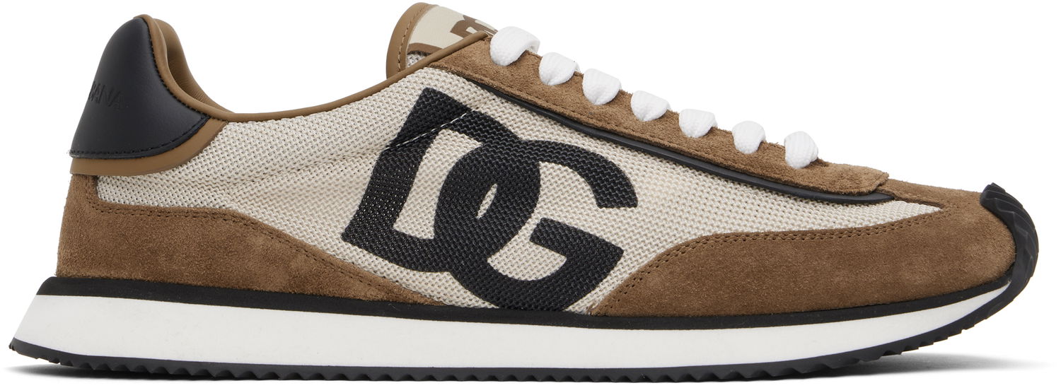 Tennarit ja kengät Dolce & Gabbana Mixed-Material 'DG' Cushion Ruskea | CS2288 A3D24, 0