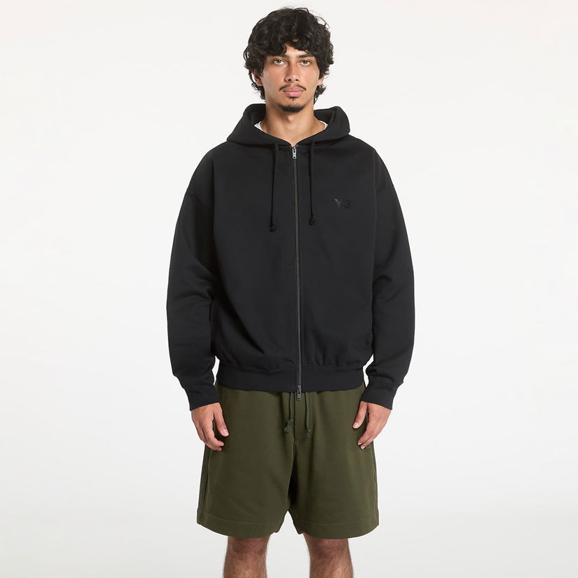 Huppari Y-3 Brushed Terry Full Zip Hoodie UNISEX Black Musta | IW0073