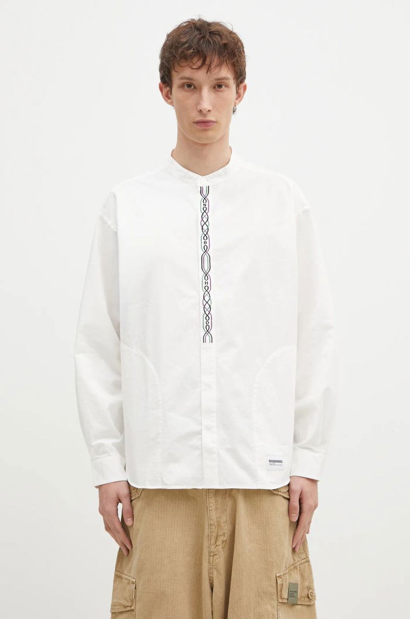 Paita Neighborhood NEIGHBORHOOD Regular Fit Band Collar Shirt Valkoinen | 242AQNH.SHM04